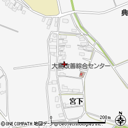秋田県大仙市内小友宮下周辺の地図