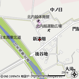 秋田県由利本荘市内越新漆畑周辺の地図