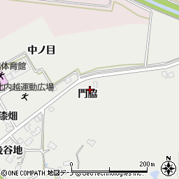 秋田県由利本荘市内越門脇周辺の地図