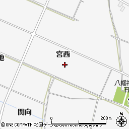 秋田県大仙市内小友宮西周辺の地図