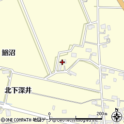 秋田県大仙市下深井鰌沼周辺の地図