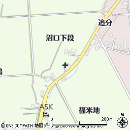 秋田県大仙市六郷西根（沼口下段）周辺の地図