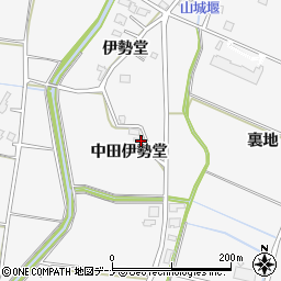 秋田県大仙市内小友中田伊勢堂周辺の地図