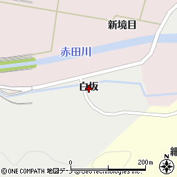 秋田県由利本荘市内越白坂周辺の地図