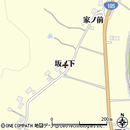 秋田県由利本荘市内黒瀬坂ノ下周辺の地図