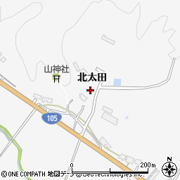 秋田県大仙市内小友北太田周辺の地図