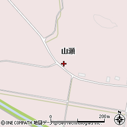 秋田県由利本荘市中館（山瀬）周辺の地図