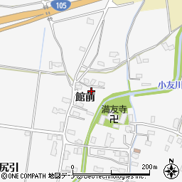 秋田県大仙市内小友館前周辺の地図