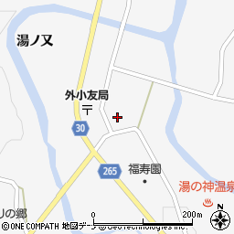 秋田県大仙市南外湯ノ又周辺の地図