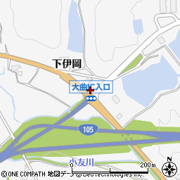 秋田県大仙市内小友下伊岡周辺の地図