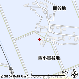 秋田県大仙市大曲西小貫谷地周辺の地図