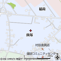 秋田県仙北郡美郷町鑓田庚塚周辺の地図