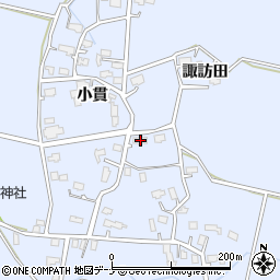 秋田県大仙市大曲小貫周辺の地図