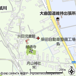 秋田県大仙市川目町東周辺の地図