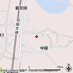 秋田県由利本荘市中館中屋341周辺の地図