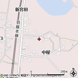 秋田県由利本荘市中館中屋348周辺の地図