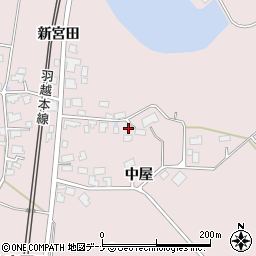 秋田県由利本荘市中館中屋348-1周辺の地図