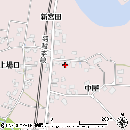 秋田県由利本荘市中館中屋340周辺の地図