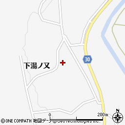 秋田県大仙市南外下湯ノ又周辺の地図