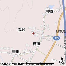 秋田県由利本荘市深沢深沢20周辺の地図
