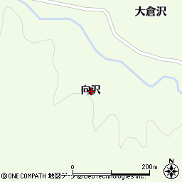 秋田県由利本荘市大倉沢向沢周辺の地図