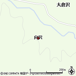 秋田県由利本荘市大倉沢（向沢）周辺の地図