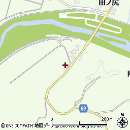 秋田県由利本荘市岩谷町向川端周辺の地図
