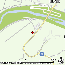 秋田県由利本荘市岩谷町（向川端）周辺の地図