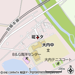 秋田県由利本荘市中館堤下タ周辺の地図