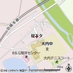 秋田県由利本荘市中館（堤下タ）周辺の地図