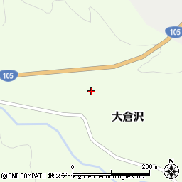 秋田県由利本荘市大倉沢大沢周辺の地図