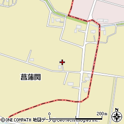 秋田県大仙市和合菖蒲関周辺の地図