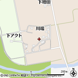 秋田県由利本荘市大内三川川端周辺の地図
