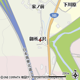 秋田県由利本荘市米坂御所ノ沢50周辺の地図