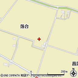 秋田県大仙市和合落合周辺の地図