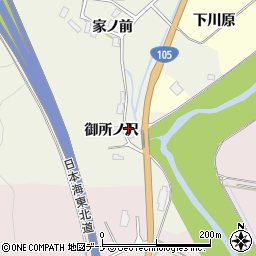 秋田県由利本荘市米坂御所ノ沢51周辺の地図