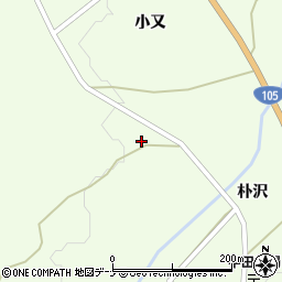 秋田県由利本荘市中田代葭ケ沢周辺の地図