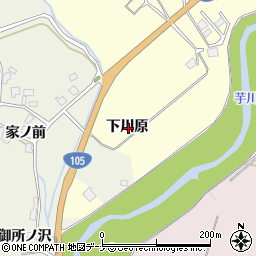 秋田県由利本荘市大谷下川原周辺の地図