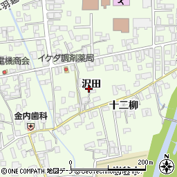 秋田県由利本荘市岩谷町沢田22-3周辺の地図
