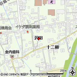 秋田県由利本荘市岩谷町沢田周辺の地図