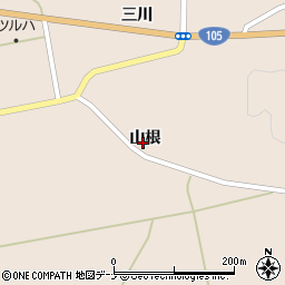 秋田県由利本荘市大内三川山根周辺の地図