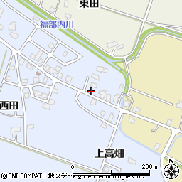 秋田県大仙市大曲上高畑116周辺の地図