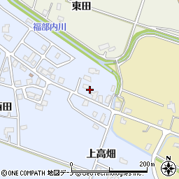 秋田県大仙市大曲上高畑周辺の地図