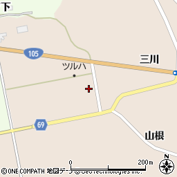 秋田県由利本荘市大内三川三川37周辺の地図
