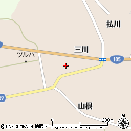 秋田県由利本荘市大内三川三川40周辺の地図