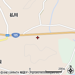 秋田県由利本荘市大内三川（白山田）周辺の地図