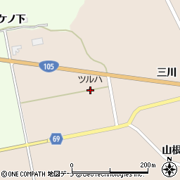 秋田県由利本荘市大内三川三川34周辺の地図