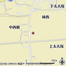 秋田県大仙市大曲西根上太夫塚周辺の地図