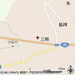 秋田県由利本荘市大内三川三川9周辺の地図