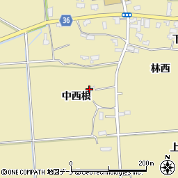 秋田県大仙市大曲西根（中西根）周辺の地図